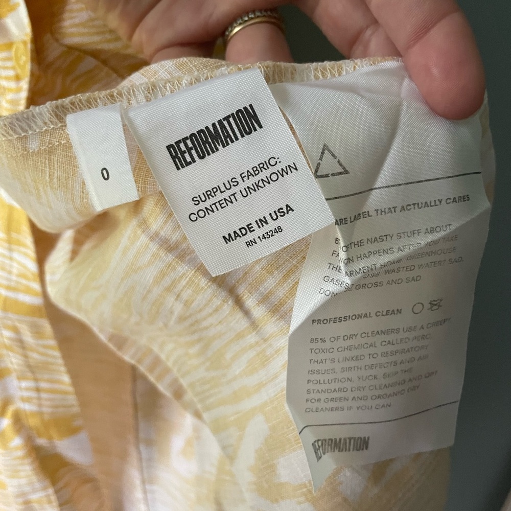 Reformation Canon Dress in Yellow Grain 0 - Picture 12 of 12